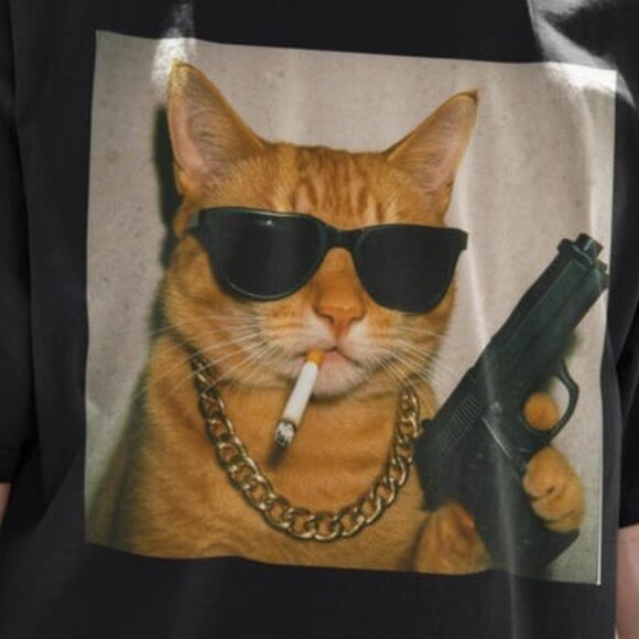 Funny Gangster Cat T-Shirt, Cat Lover Gift - Picture 2 of 3